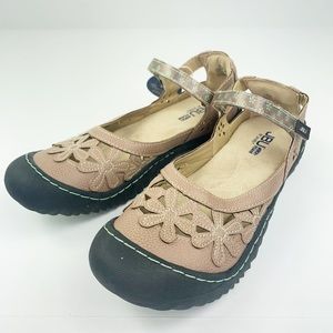 JBU by Jambu Wildflower Mary Jane Comfort Shoes 10M Tan Brown